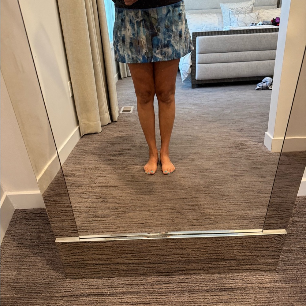 Blue and White Tie-Dye Skort